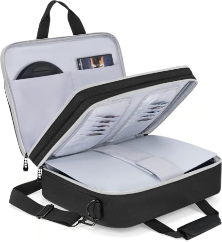 AKOZLIN Full Padded Carrying Travel Bag Compatible with PS5/PS5 Pro Console Monitor,Headset,Game,Charger & Accessories Storage Case [Video Game]