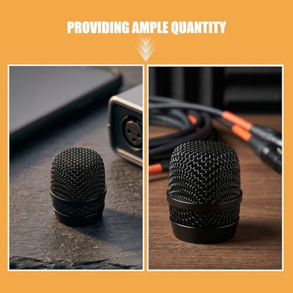 2Pcs Microphone Metal Head Cap Replacement Compatible for Beyer - Mesh Wireless Mic Grille Ball Head - Microphone Grille Ball for KTV - size: 6.50X5.50X5.50CM