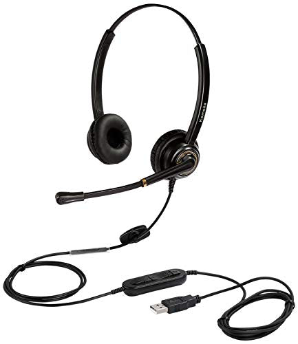 USB Headset with Microphone Noise Cancelling and Volume Controls, Computer PC Headphone with Voice Recognition Mic Works for Dragon Teams Zoom Skype Softphones Conference Calls Online Education etc - color: Multi-Purpose USB Headset Duo KML02DUSB