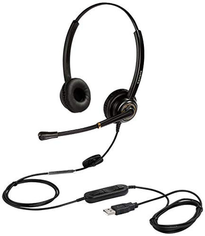 USB Headset with Microphone Noise Cancelling and Volume Controls, Computer PC Headphone with Voice Recognition Mic Works for Dragon Teams Zoom Skype Softphones Conference Calls Online Education etc - color: Multi-Purpose USB Headset Duo KML02DUSB