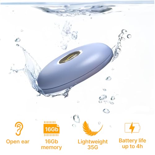 Music 2-in-1 Bundle: Open-Ear Underwater Music Player for Swimmers with Anti-Fog Swimming Goggles - color: Blue