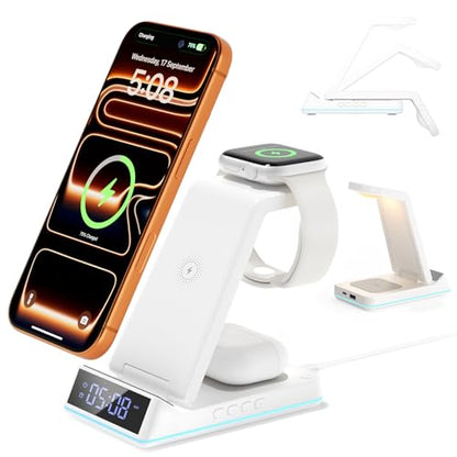 Wireless Charging Station, 7 in 1 Wireless Charger Foldable Charger Stand