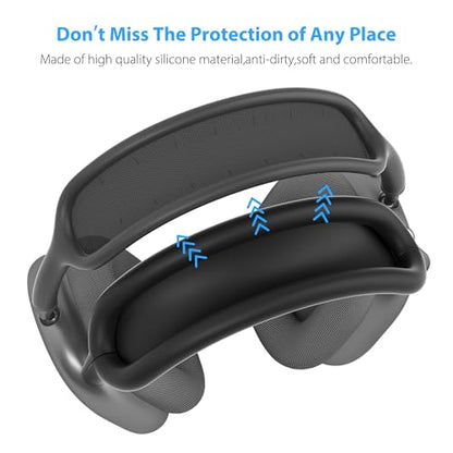 Case Cover for AirPods Max Headphone,Glitter Shell Pattern TPU Ear Cup Case,Silicone Ear Pad/Headband Protective Cover Accessories Compatible with Apple AirPods Max(2024/2020),Glitter Black Seashell - color: Glitter Black Seashell