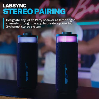 JLab, Go Party, Portable Bluetooth Speaker, Waterproof RGB LED, Navy - color: Navy