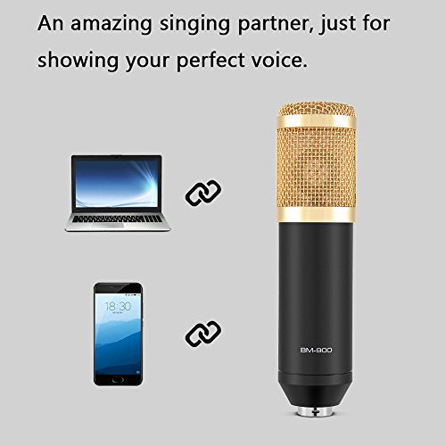 Zerone Condenser Microphone with Shock Mount USB Studio Recording Mic Cardioid Pattern Gold Plated Diaphragm for Computer Streaming Podcasting