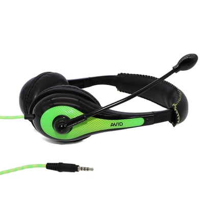 Avid Products AE-36 Headset in Green with Adjustable Boom Microphone for School, Classroom, Education, Testing and Assessment (10 Pack) - color: Green, size: 10 Pack