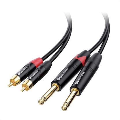 Cable Matters Dual 1/4 Inch TS to Dual RCA Cable, 3ft | 1/4 Inch to RCA Stereo Audio Interconnect Cable, for Audio Equipment - size: 3 Feet