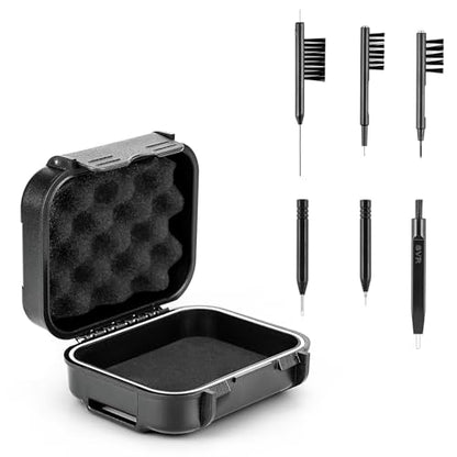7 Pieces Waterproof Hearing Aid Case with Cleaning Kits, Extractable Sponge - color: Case With Cleaning Kit