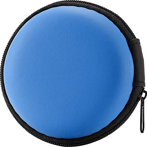 Earphone Case MAS CARNEY Headphone Earbud Hard Protective Carrying Case Bag - color: Blue, style: Round