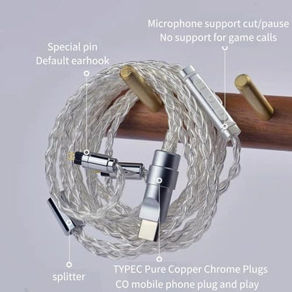 MMCX Cable for SE215 SE315 Sound Quality Earphone Upgrade Cable with Inline Volume Control Flexible Audio Cable for Musicians