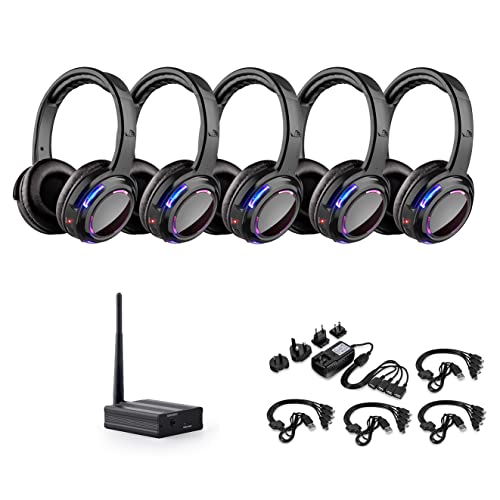 Professional Silent Disco LED Wireless Headphones and RF LED Silent Disco Earphones for iPod MP3 DJ Music Pary Club (30 led Headphone + 1 Transmitter) - color: 30 led headphone + 1 transmitter