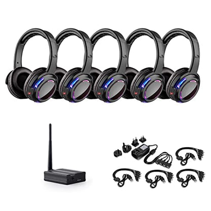 Professional Silent Disco LED Wireless Headphones and RF LED Silent Disco Earphones for iPod MP3 DJ Music Pary Club (30 led Headphone + 1 Transmitter) - color: 30 led headphone + 1 transmitter