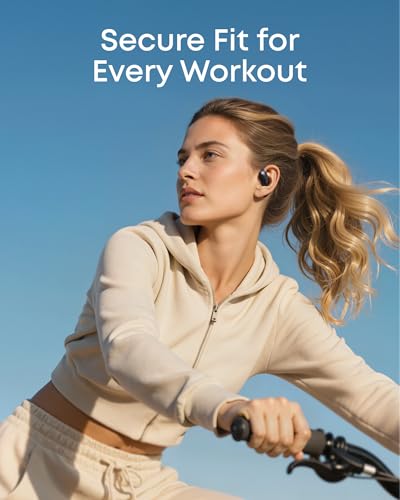 Soundcore AeroFit 2 by Anker Open Ear Earbuds, Open Ear Headphones, Earbuds | Real-Time Translation, 4 Adjustable Positions, 42H Playtime, Rich Bass, Hi-Res, IP55, AI Clear Calls, Wireless Charging - color: Black, style: Standard