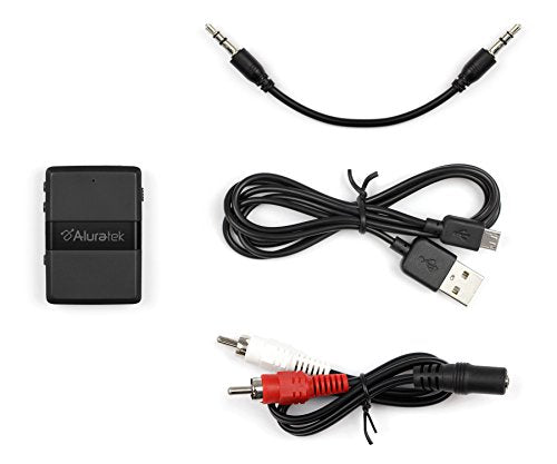 Aluratek Bluetooth V5.0 Audio Receiver and Transmitter Adapter with Low Latency for TV, PC, Auto, Airpline, MP3 Player (Connect to 2 Devices Simultaneously), AUX/RCA - ABC01F