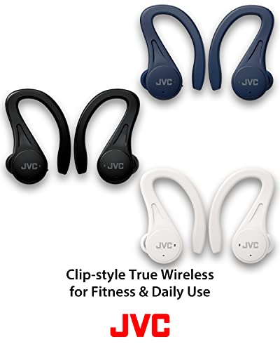 JVC Fitness Series HAEC25TB Sport True Wireless Earbuds, Black | Up to 30 Hours Battery Life, Neodymium Magnet Driver, IPX5 Water Resistance, Lightweight and Compact - color: Black