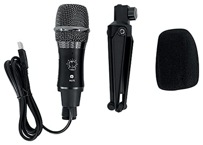 Rockville A-Stream USB Streaming Podcast Microphone with PRO-M50 Headphones | Gain & Mute Controls, USB Plug & Play, 20Hz-20kHz, 40mm Drivers, Stand, Cable, Carry Case, Podcast Streaming, 2-items