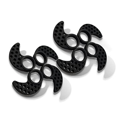 4 Pairs Anti-Slip Ear Fins - Ear Hooks Replacement for jaybird X2 X3, jaybird Blue Bud X, Aukey Latitude Ear Buds, Qy7 QY8 Earphones, MPOW Swift Earphones - color: Black/Large