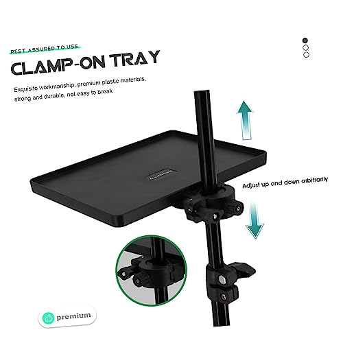 Kisangel Mic Stand Accessory Sound Card Rack Clamp-on Tray Microphone Holder Tray Plastic Construction