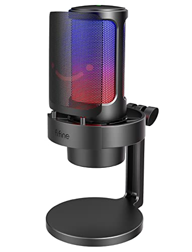 FIFINE AmpliGame A8 USB Gaming Condenser Microphone with RGB Control for PC - size: A8-Desktop