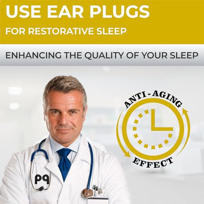 Peace&Quiet | PQ Wax Ear Plugs for Sleeping, Swimming - Soft Noise Cancelling Silicone Gel Wax Earplugs for Sleep and Swimmers, Ear Protection with Sound Blocking Level of 32 Db, Yellow - color: Yellow
