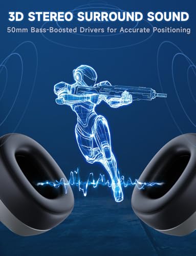 Gvyugke 2.4GHz Wireless Gaming Headsets for PS5, PS4, PC, Switch, SpaceGray | Bluetooth 5.3 Gaming Headphones with Noise Canceling Mic, 7.1 Surround Sound, 70H Battery, Blue Lighting - color: Space Gray