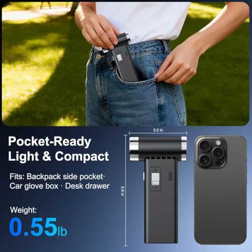 Mini Ultra-Slim Electric Compressed Air Duster 150,000RPM Super Power, Rechargeable Cordless Air Duster, Powerful Airflow for Computer, Keyboard, Outdoor, House and Car