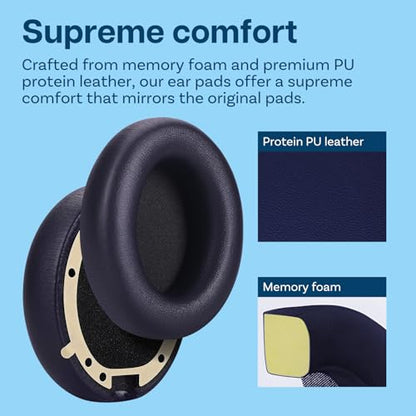 Ear Pads Replacement for Beats Studio Pro Wireless Noise Cancelling Headphones by MMOBIEL – Memory Foam and Protein PU Ear Pad Cushions – Noise Isolation Earpads Replacement – Blue - color: Blue