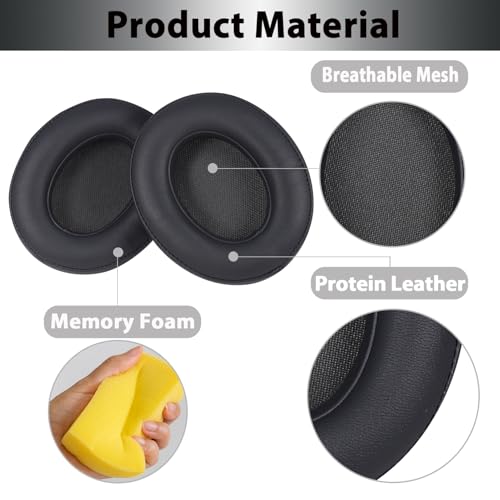 Studio 2/3 Replacement Earpads Ear Pads Cushion Cover Compatible with Studio 2.0 Wired/Wireless & Studio 3.0 B0500 B0501 Over-Ear Headphones (Titanium Gray) | Soft Protein Leather & Memory Foam Earpad Replacement, Ear Cushions Fit Studio3 & Studio2, Repla