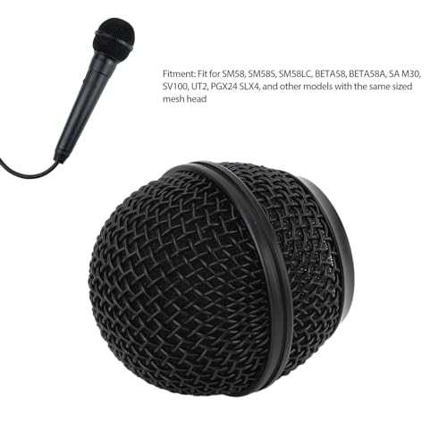 Mic Grille Replacement, Metal Microphone Grille Ball with Inner Foam, Microphone Ball Mesh Grill Parts for SM58 SM58S SM58LC BETA58 BETA58A SA M30 SV100 UT2 PGX24 SLX4