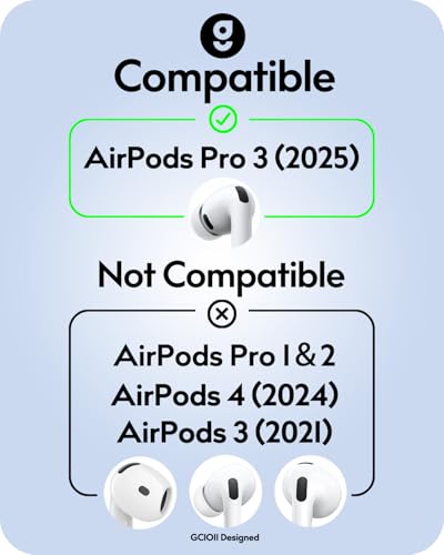 3 Pairs for AirPods Pro 3 Ear Hooks Covers (2025) [Added Storage Pouch] Anti Slip Sport Ear Tips Accessories Compatible with Apple AirPods Pro 3rd Generation (White)