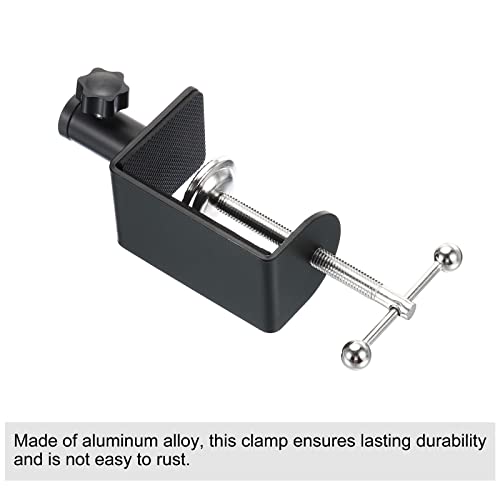 PATIKIL 0.49" Hole Dia. Desk Clamp, 2 Pcs Aluminum Alloy Universal Adjustable C-Clamp Mount Holder for Microphone Mic Arm Table Lamp, Black - color: Black