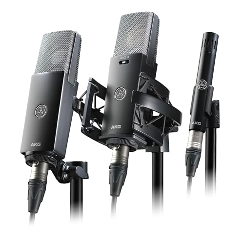 AKG Professional C114 Large Diaphragm Multi-Pattern Condenser Microphone–XLR Studio Mic for Podcasting, Streaming, Broadcasting & Music Recording, Cardioid/Omni/Figure-8, Low Noise, Sustainable Design - style: C114