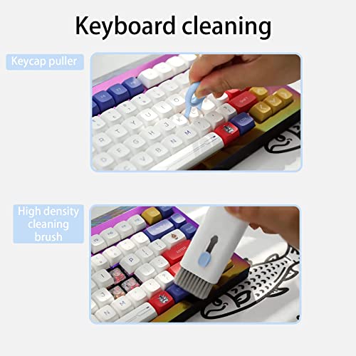 Multifunctional 7 in 1 Keyboard Cleaning Brush Set,A Cleaning Kit Headphones,Mobile Phone and Computer Screens,Blue