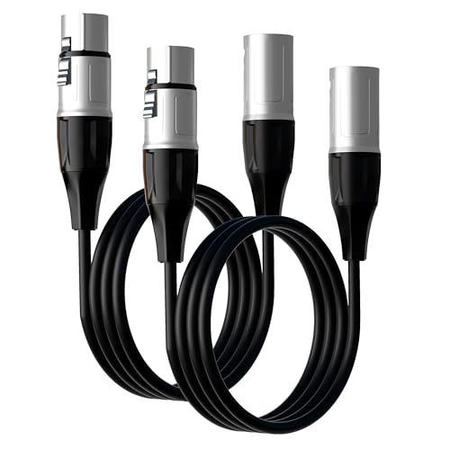 Tisino 33FT XLR Microphone Cable, XLR Male to Female Balanced Mic Cord, 2 Pack - size: 33FT, style: 2 Pack