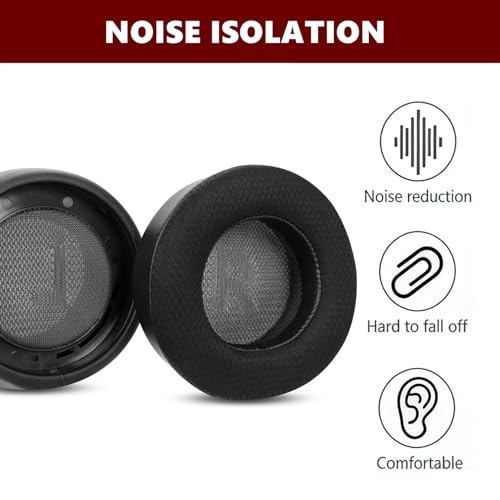 Cooling Gel Ear Pads Replacement Compatible with Corsair Virtuoso MAX Wireless Gaming Headset Mesh Fabric Ear Cushion | Black