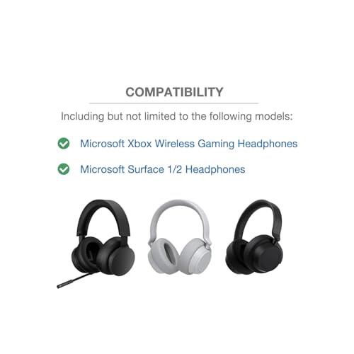 Headband Cushion Cover Compatible with Microsoft Xbox Wireless Gaming Headset, Surface 1/2 Headphones, 6mm Thick Soft Cushion for Pressure Relief, No Wobble Zipper Slider, with Hanging Loop