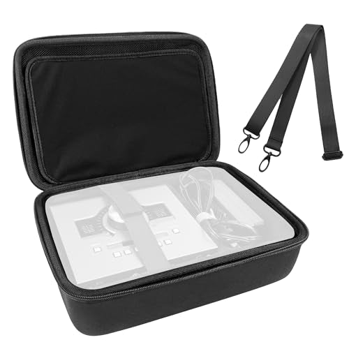 Musiin Audio Interface Case Compatible with Apollo Twin X DUO Gen 2 QUAD | Equipped with Comfort Handle and Adjustable Shoulder Strap Carrying, Suitable for Traveling(Black)