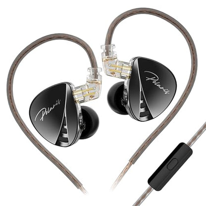 CCA Polaris 4 Tone Adjustable in Ear Monitor Headphones, High-Sensitivity Dual-Cavity Dynamic Driver IEM Earphones, HiFi Stereo Gaming Earbuds with 2pin Detachable Cable - size: With Mic