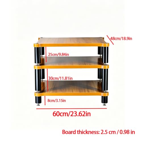 1/2/3/4 Tier Heavy Duty Audio Rack Stand, Modular Open Air HiFi Desktop with Shock-Absorbing Feet, Equipment Display Shelf for Recording Studio Living Room(3 Tier C) - size: 3 Tier C