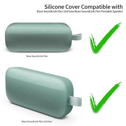 Silicone Cover Compatible with Bose SoundLink Flex 2nd Gen/Bose SoundLink Flex Portable Speaker (Alpine Sage) - color: Alpine Sage, size: Silicone Cover