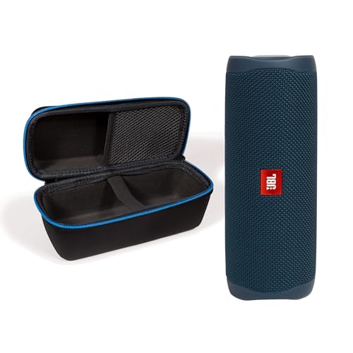 JBL Flip 5 (Blue) + Bundle with divvi! Protective Hardshell Case - color: Blue