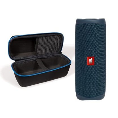 JBL Flip 5 (Blue) + Bundle with divvi! Protective Hardshell Case - color: Blue