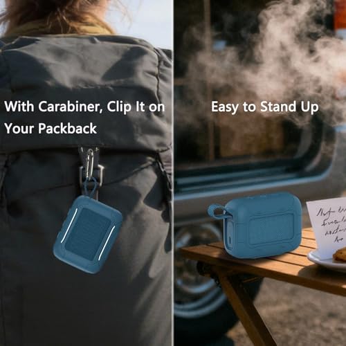 Silicone Cover and Hard Carrying Case for JBL Go 5 Bluetooth Speaker | Protective Cases for Go 5 Speaker Accessories, Scratch-Resistant and Drop-Proof Cover (Blue) - color: Blue