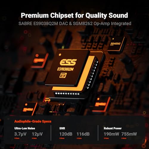 Fosi Audio SK02 DAC Amp Headphone Amplifier Desktop USB C to AUX Digital to Analog Audio Converter Adapter Preamp Optical to 3.5mm 4.4mm Balanced Combo for Home Audio System