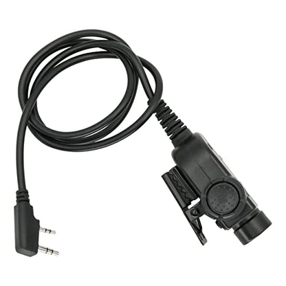 Tactical U94 PTT 2Pin, Push to Talk for UV-5R Series | Civilian Connector for COMTA Headset,Clothing Clip Design,Lightweight Cable - style: SY