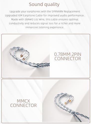 MMCX 2.5mm Balanced Cable - 5N OCC Copper Silver for JVC FX850/FX1200, Hi-Res Audio, Tangle-Free - size: MMCX, 2.5mm