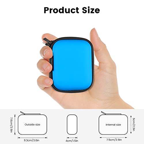 Earphone case, RISETECH Earbud Carrying Case Holder Hard EVA Headphone Small Zipper Pouch Compatible with Beats Fit Pro, TOZO A1, Bose Soundsport, EarPods, AirPods, Sony Wired Earbuds with Clip -Blue - color: Blue
