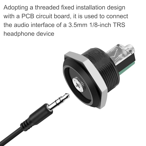 MEIRIYFA 1/8 inch 3.5mm TRS Female Stereo Jack Panel Mount Connector | 3.5mm TRS Pass Though Adapter Socket Bulkhead Extension for Audio Headphone Radio PCB