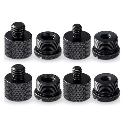 16 Pieces Mic Stand Adapter Mic Thread Adapter Set 5/8 Female to 3/8 Male and 3/8 Female to 5/8 Male Screw Adapter Thread for Microphone Stand Mount to Camera Tripod Adapter