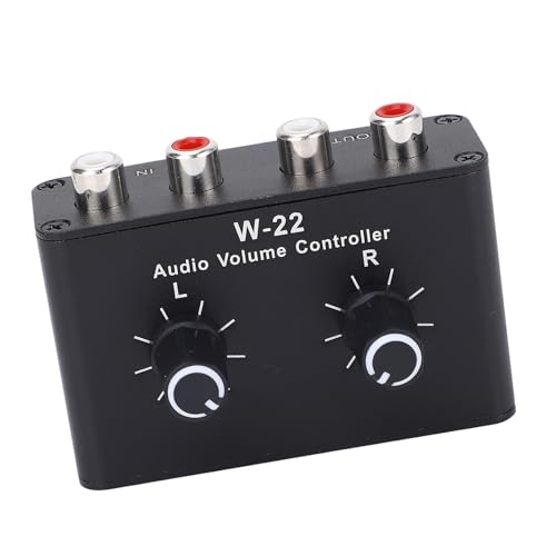 3.5mm Volume Control Box with Balance Adjustment, Stepless Knob Stereo Switcher Compatible Headphones Speakers PC Phone Tablet for Precise Sound Management